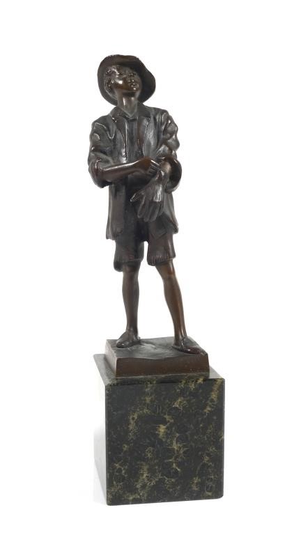 E. BECK BRONZE BOY SCULPTUREBeck,