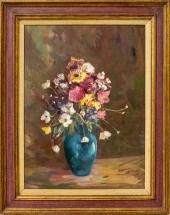 E. FINN FLOWER STILL LIFE OIL