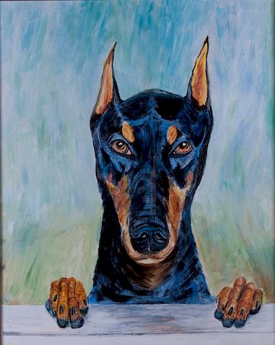 E. FISHMAN DOBERMAN OIL ON