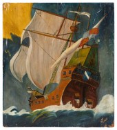 E. HART , FOLK ART-STYLE DEPIC