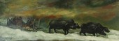 E. JOHNSON OIL ON CANVAS, SLEI