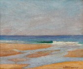 E. KINGSBURY OIL ON BOARD "THE