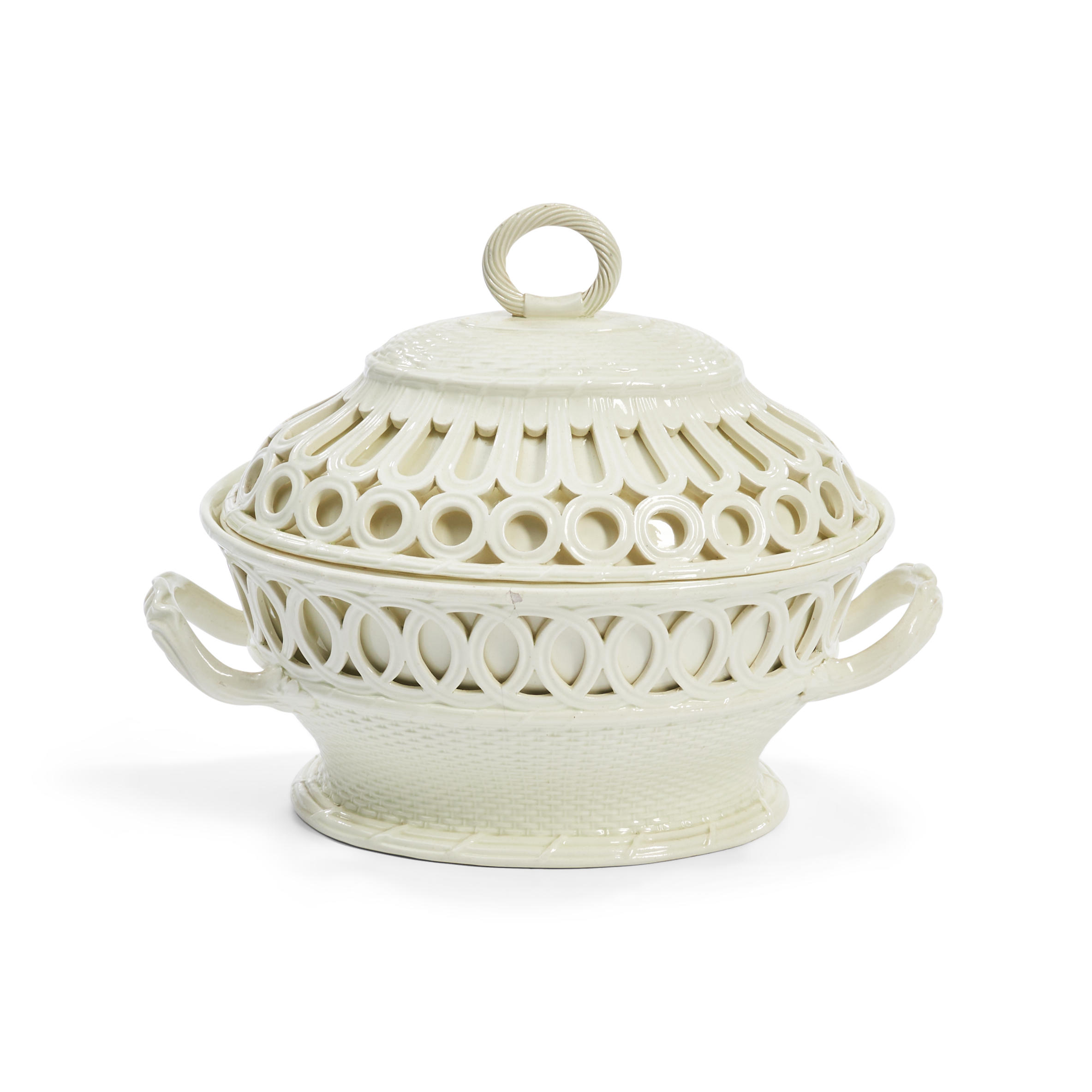 E. MAYER CREAMWARE BASKET WITH