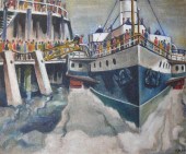 E Merrony oil on canvas Paddle