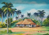 E. RIVA, ISLAND COTTAGE, OIL O
