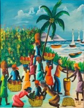 E. ROMAIN OIL ON CANVAS HAITIA