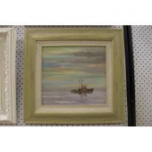 E. Salo, Fishing boat, oil on