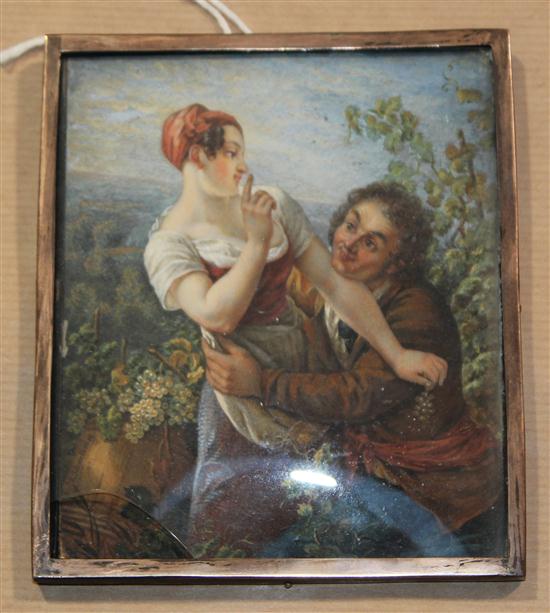 E Schmilling (19th C.) oil on ivory