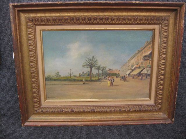 E. Shaw oil Cityscape with