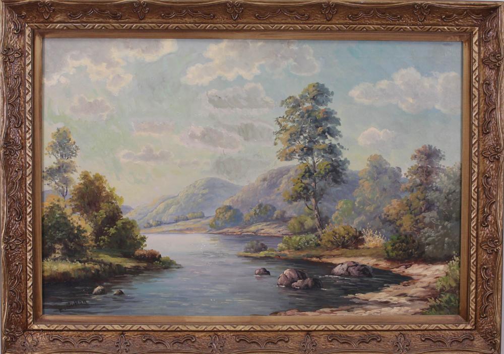 E. SUTTON OIL ON CANVASE. SUTTON