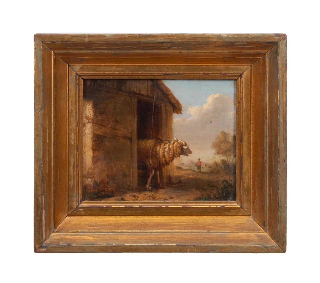 E. VERBOECKHOVEN, SHEEP IN BARN,