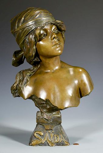 E. VILLANIS BRONZE BUST OF