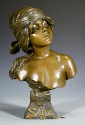 E. VILLANIS BRONZE BUST OF CHI
