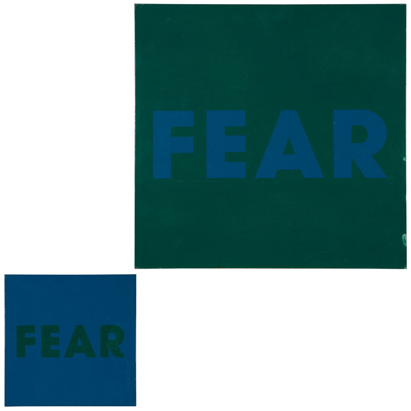 Each depicting the word ''FEAR''