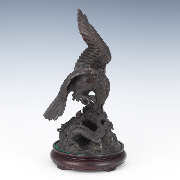 EAGLE AND DRAGON SCULPTURE 14" x 8"