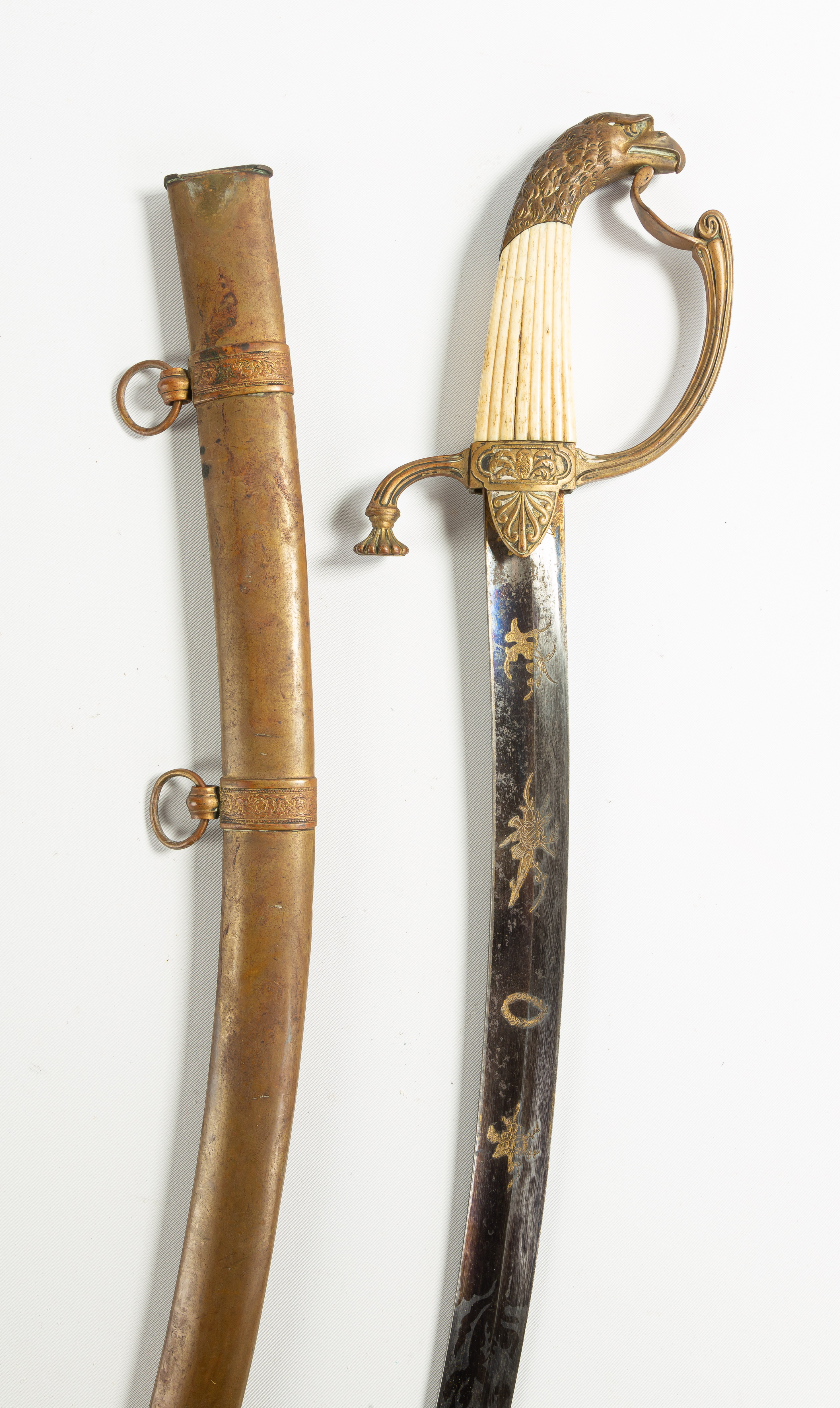 EAGLE HEADED SWORD WITH BLUE AND