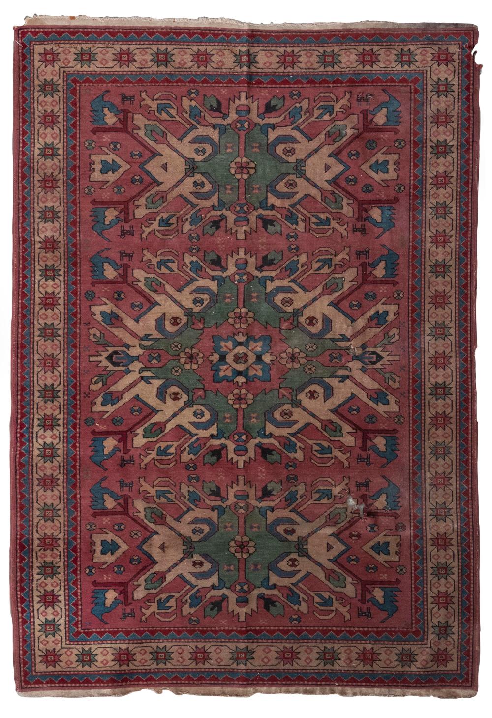 EAGLE KAZAK DESIGN RUG: 4’11 X 7’0”