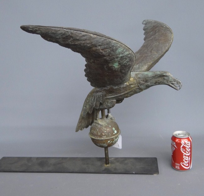 Eagle on ball weathervane. 21''
