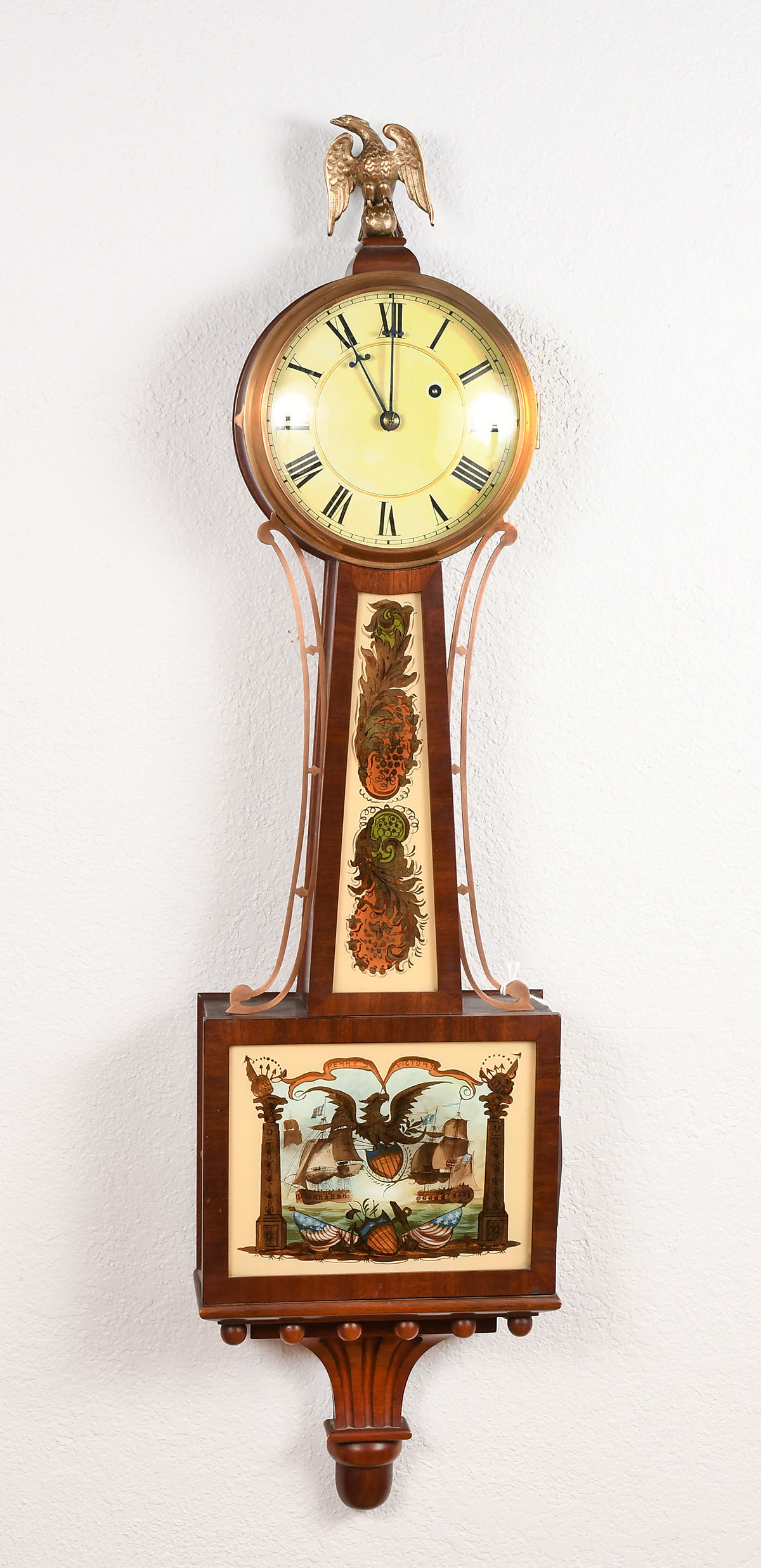 EAGLE TABLET BANJO CLOCK: Crested