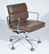 EAMES OFFICE LEATHER AND CHROM