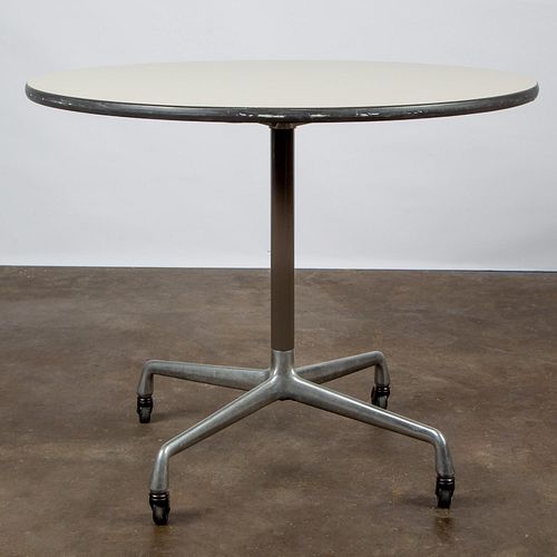 EAMES ROUND WHITE LAMINATE TABLEA