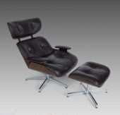 EAMES STYLE LOUNGE CHAIR AND O