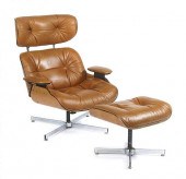 EAMES STYLE LOUNGE CHAIR AND O
