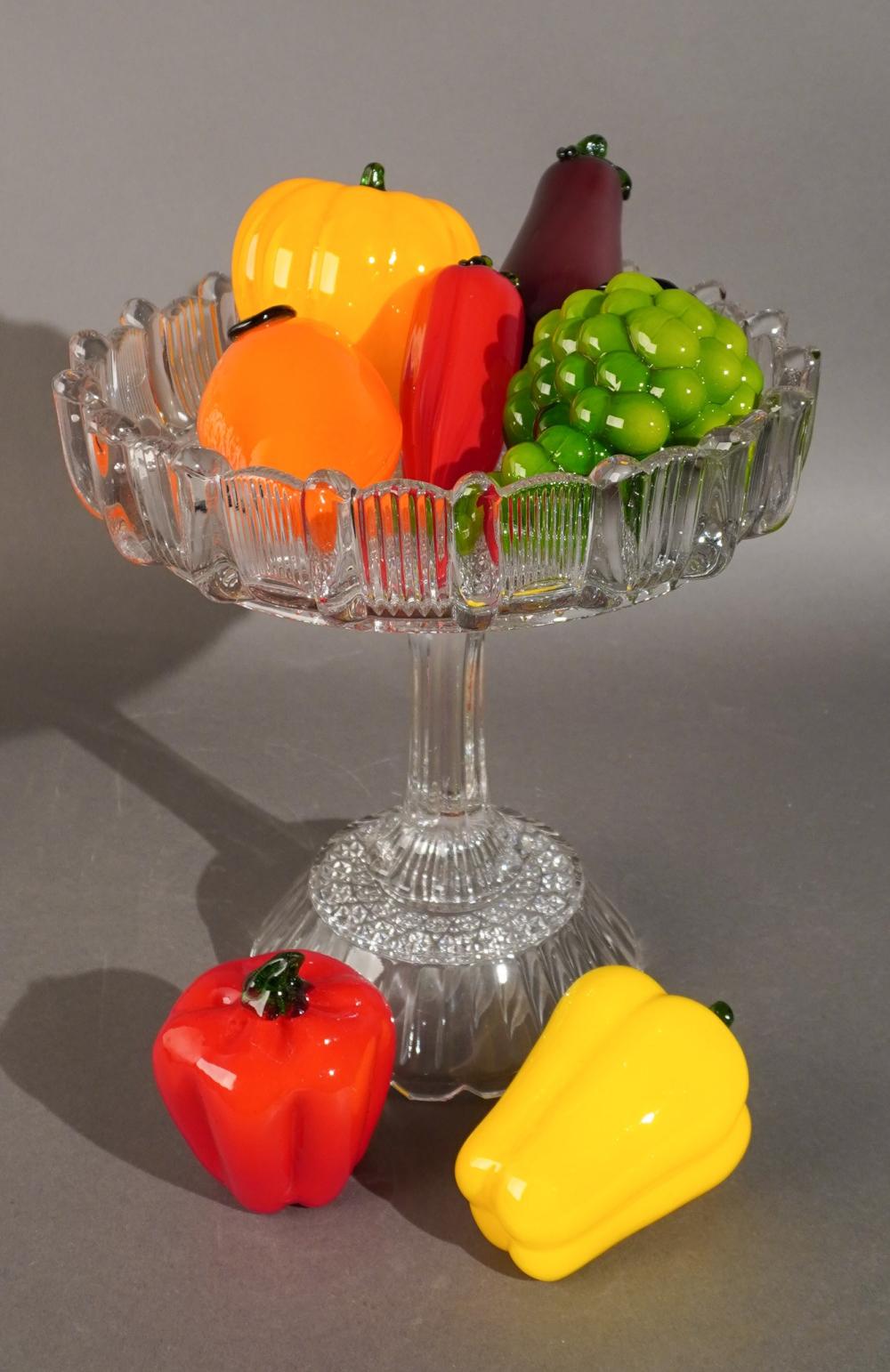 EAPG GLASS COMPOTE ON STAND AND A