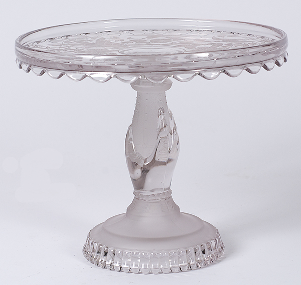 EAPG Pedestal Glass Cake Stand