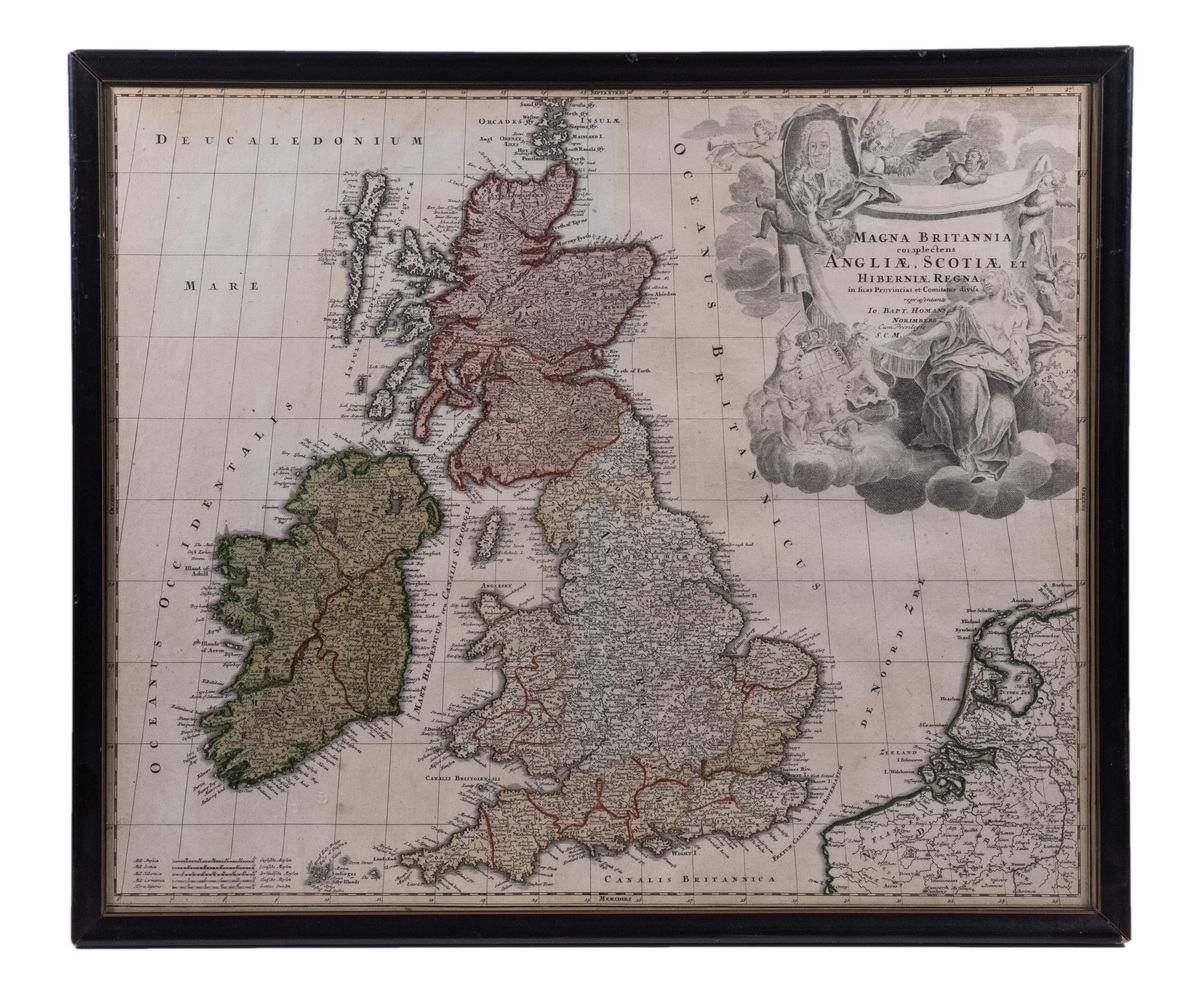 EARLY 18TH C. MAP OF ENGLAND BY