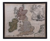 EARLY 18TH C. MAP OF ENGLAND B