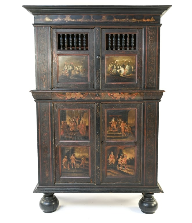 EARLY 18TH C. POLYCHROME PAINTED