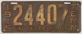 EARLY 1915 TENNESSEE LICENSE P