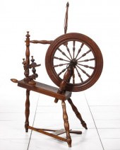EARLY 19C. FLAX WHEEL STAMPED