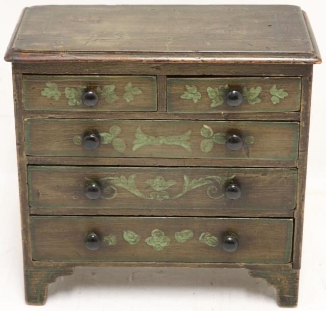 EARLY 19TH C 5 DRAWER MINIATURE