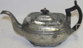 EARLY 19TH C PEWTER TEA POT BY