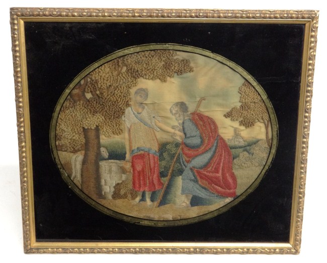 Early 19th c. silkwork ''Rebecca At