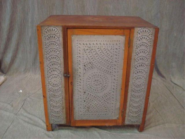 Early 19th Cent Tin Pie Safe.