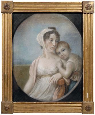 Early 19th century pastel portrait,