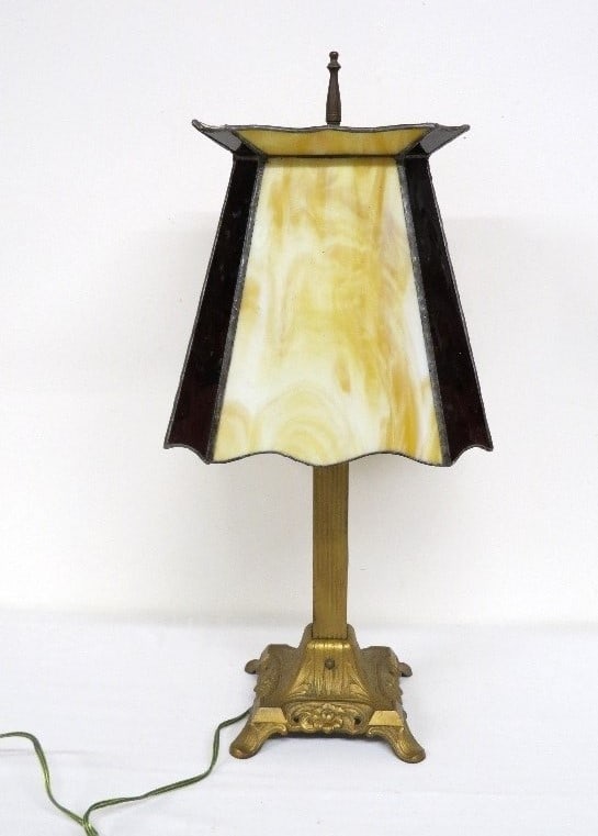 EARLY 20TH C. 8 PANEL SLAG GLASS