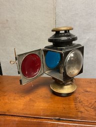 Early 20th C. auto lamp, black