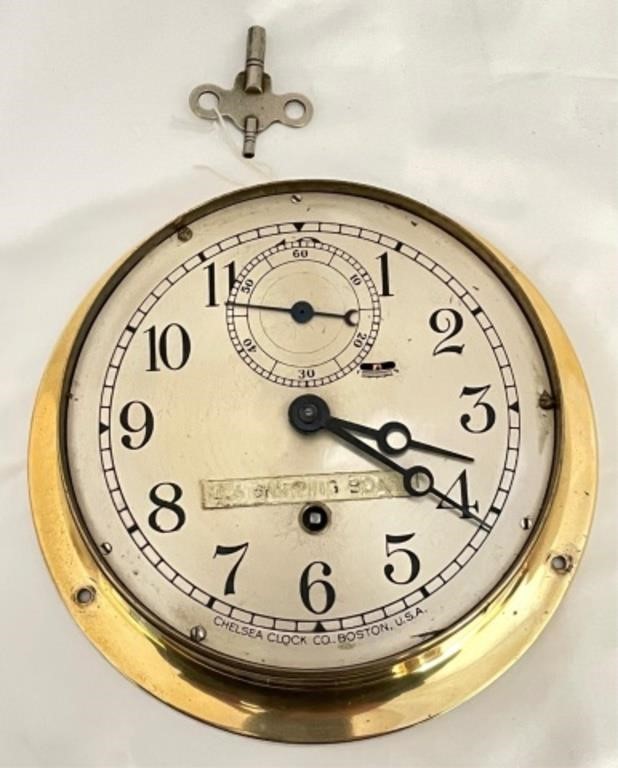 EARLY 20TH C. CHELSEA SHIP'S CLOCK,