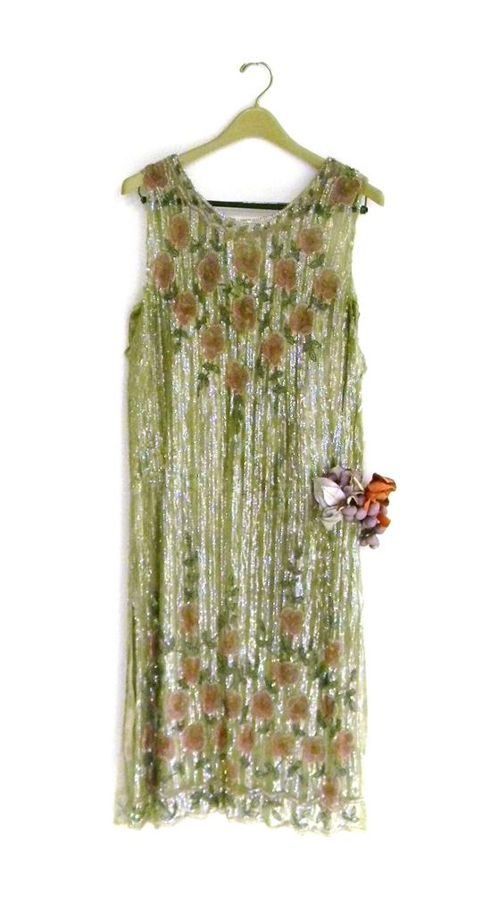 Early 20th C. dress with beaded and