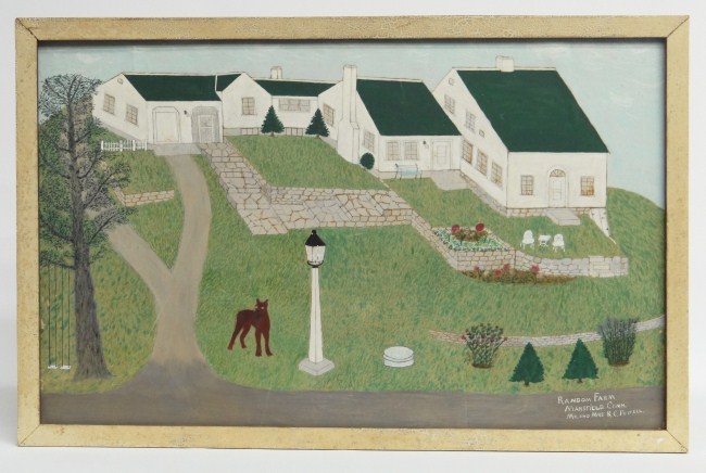 Early 20th c. folk art oil on panel