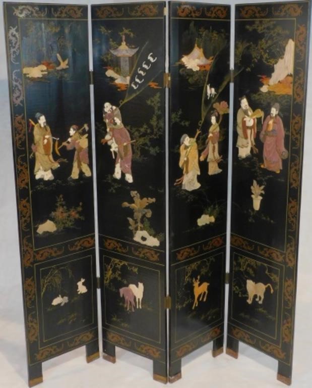EARLY 20TH C. FOUR-FOLD ORIENTAL
