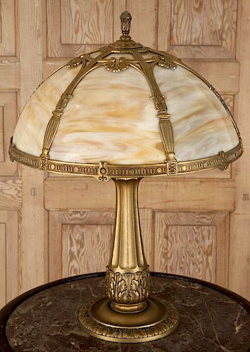 EARLY 20TH C. GILT METAL LAMP