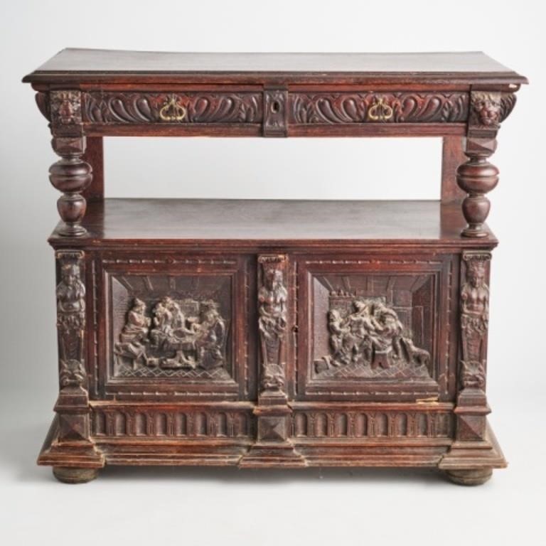 EARLY 20TH C. JACOBEAN STYLE OAK