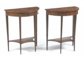 EARLY 20TH C PAIR OF DEMILUNE