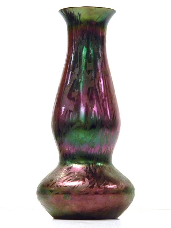 Early 20th C. purple to green art