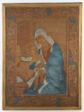 EARLY 20TH PAINTED FABRIC AFTE